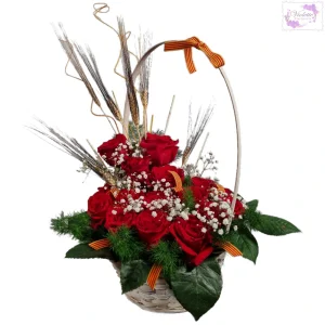 Cesta mágica con 22 rosas
