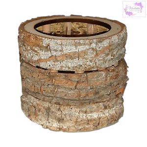 Maceta de tronco de madera