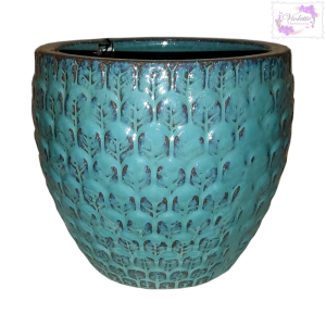 Maceta de porcelana – Turquesa 3D